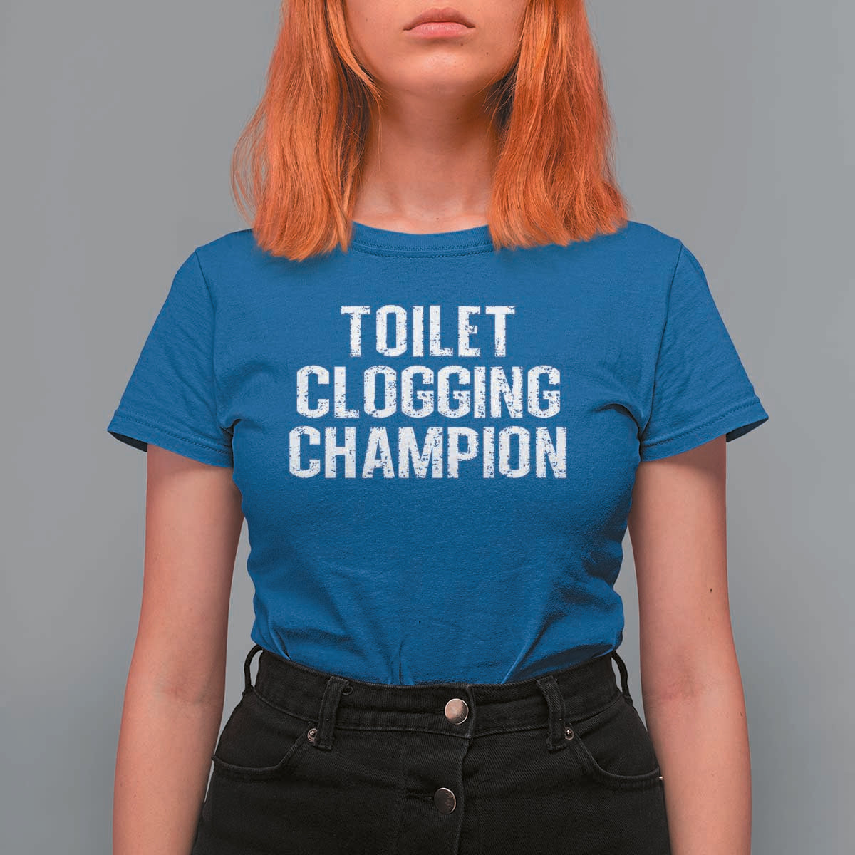 Toilet Clogging Champion T Shirt For Women Funny Meme - Wonder Print Shop