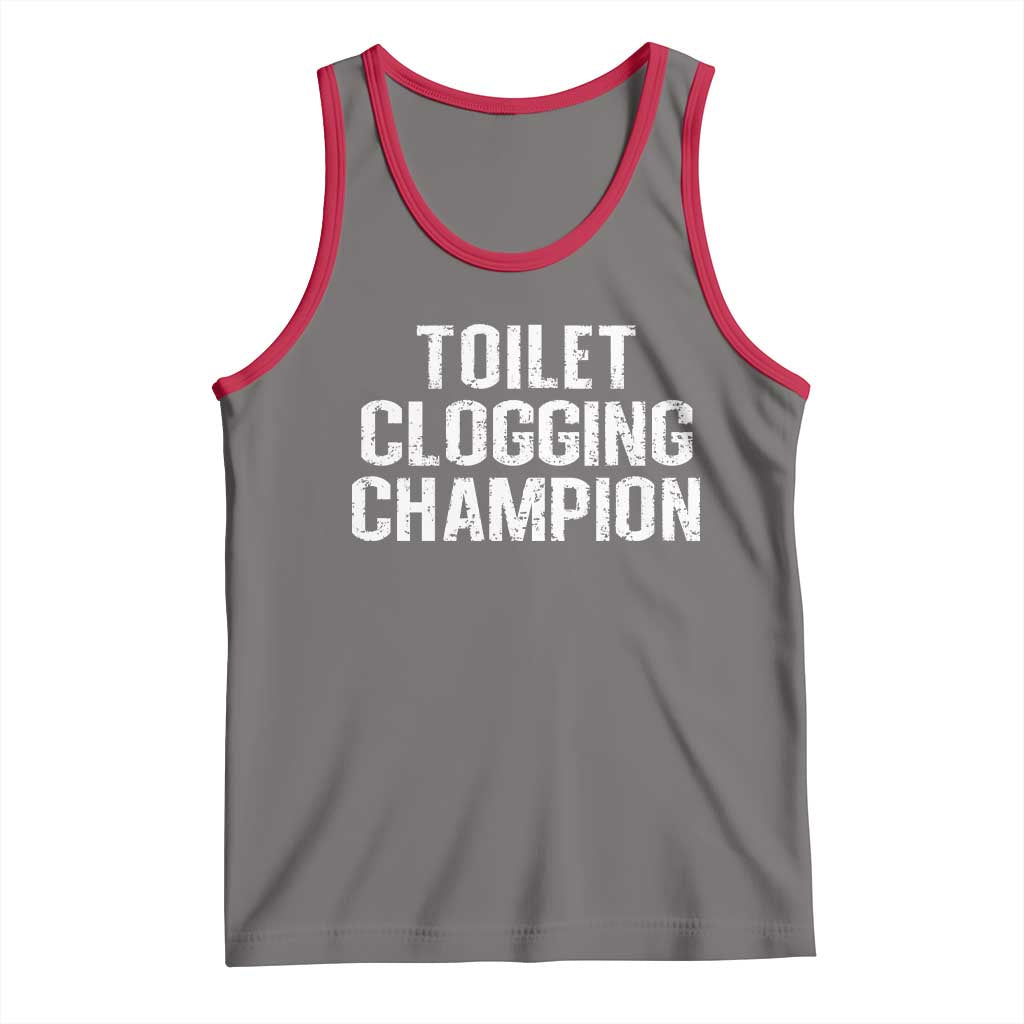 Toilet Clogging Champion Tank Top Funny Meme - Wonder Print Shop