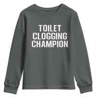Toilet Clogging Champion Youth Sweatshirt Funny Meme - Wonder Print Shop