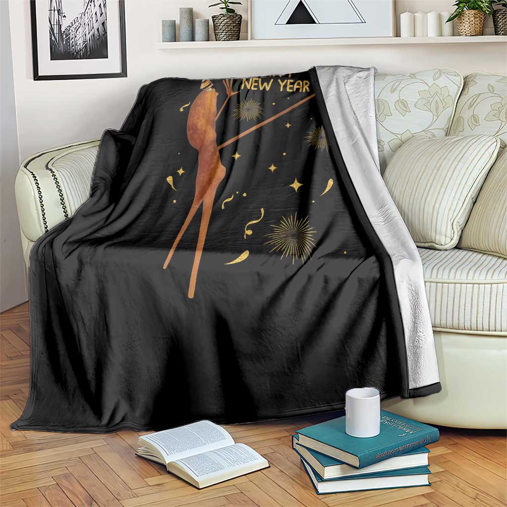 Funny Marcus The Worm New Year Throw Blanket Happy New Year NYE Party Firework - Wonder Print Shop