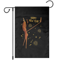 Funny Marcus The Worm New Year Garden Flag Happy New Year NYE Party Firework - Wonder Print Shop