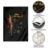Funny Marcus The Worm New Year Garden Flag Happy New Year NYE Party Firework - Wonder Print Shop