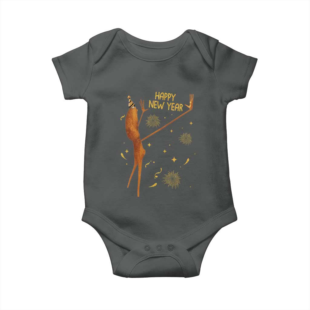 Funny Marcus The Worm New Year Baby Onesie Happy New Year NYE Party Firework - Wonder Print Shop