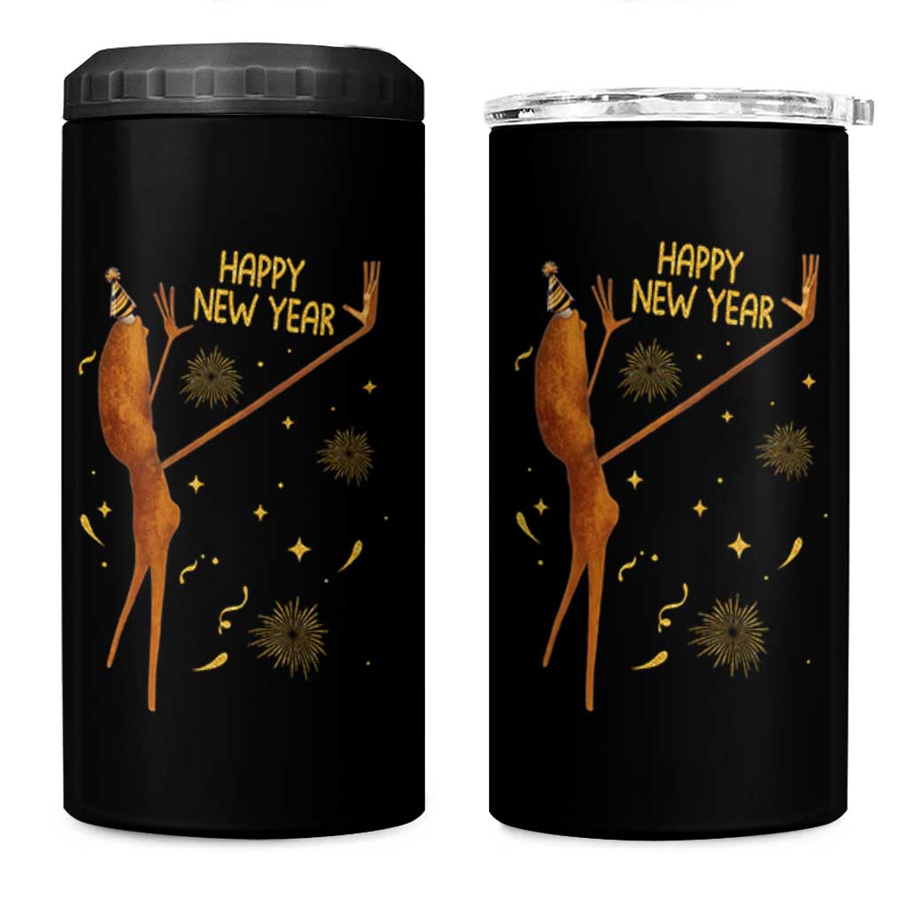 Funny Marcus The Worm New Year 4 in 1 Can Cooler Tumbler Happy New Year NYE Party Firework - Wonder Print Shop