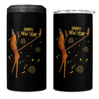 Funny Marcus The Worm New Year 4 in 1 Can Cooler Tumbler Happy New Year NYE Party Firework - Wonder Print Shop