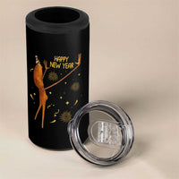 Funny Marcus The Worm New Year 4 in 1 Can Cooler Tumbler Happy New Year NYE Party Firework - Wonder Print Shop