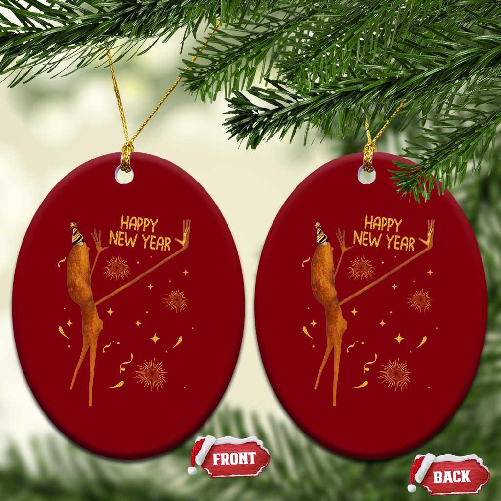 Funny Marcus The Worm New Year Ceramic Ornament Happy New Year NYE Party Firework - Wonder Print Shop