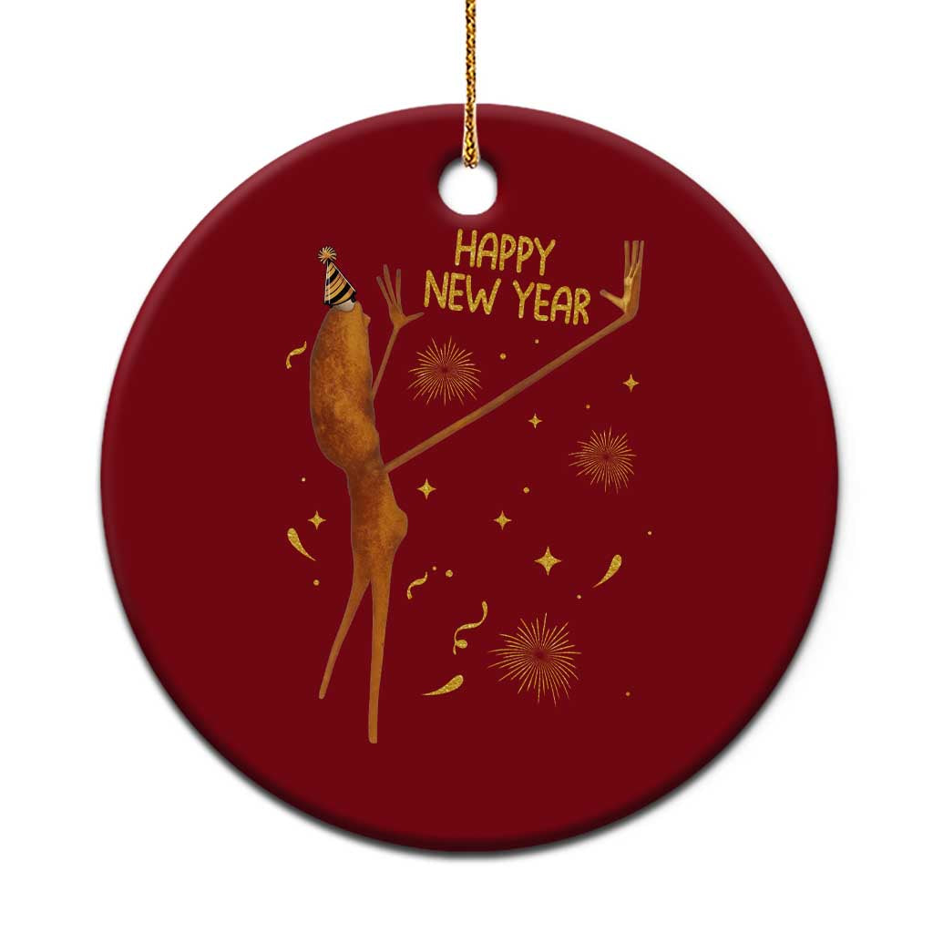 Funny Marcus The Worm New Year Ceramic Ornament Happy New Year NYE Party Firework - Wonder Print Shop