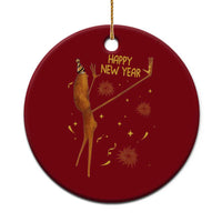 Funny Marcus The Worm New Year Ceramic Ornament Happy New Year NYE Party Firework - Wonder Print Shop