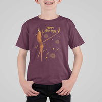 Funny Marcus The Worm New Year T Shirt For Kid Happy New Year NYE Party Firework - Wonder Print Shop