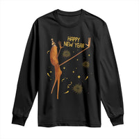 Funny Marcus The Worm New Year Long Sleeve Shirt Happy New Year NYE Party Firework - Wonder Print Shop