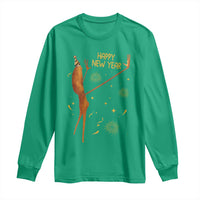 Funny Marcus The Worm New Year Long Sleeve Shirt Happy New Year NYE Party Firework - Wonder Print Shop
