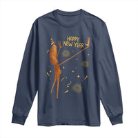 Funny Marcus The Worm New Year Long Sleeve Shirt Happy New Year NYE Party Firework - Wonder Print Shop