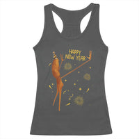 Funny Marcus The Worm New Year Racerback Tank Top Happy New Year NYE Party Firework - Wonder Print Shop