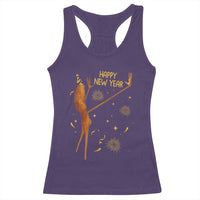 Funny Marcus The Worm New Year Racerback Tank Top Happy New Year NYE Party Firework - Wonder Print Shop