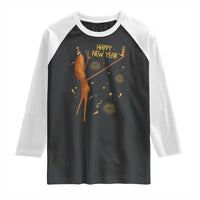 Funny Marcus The Worm New Year Raglan Shirt Happy New Year NYE Party Firework - Wonder Print Shop