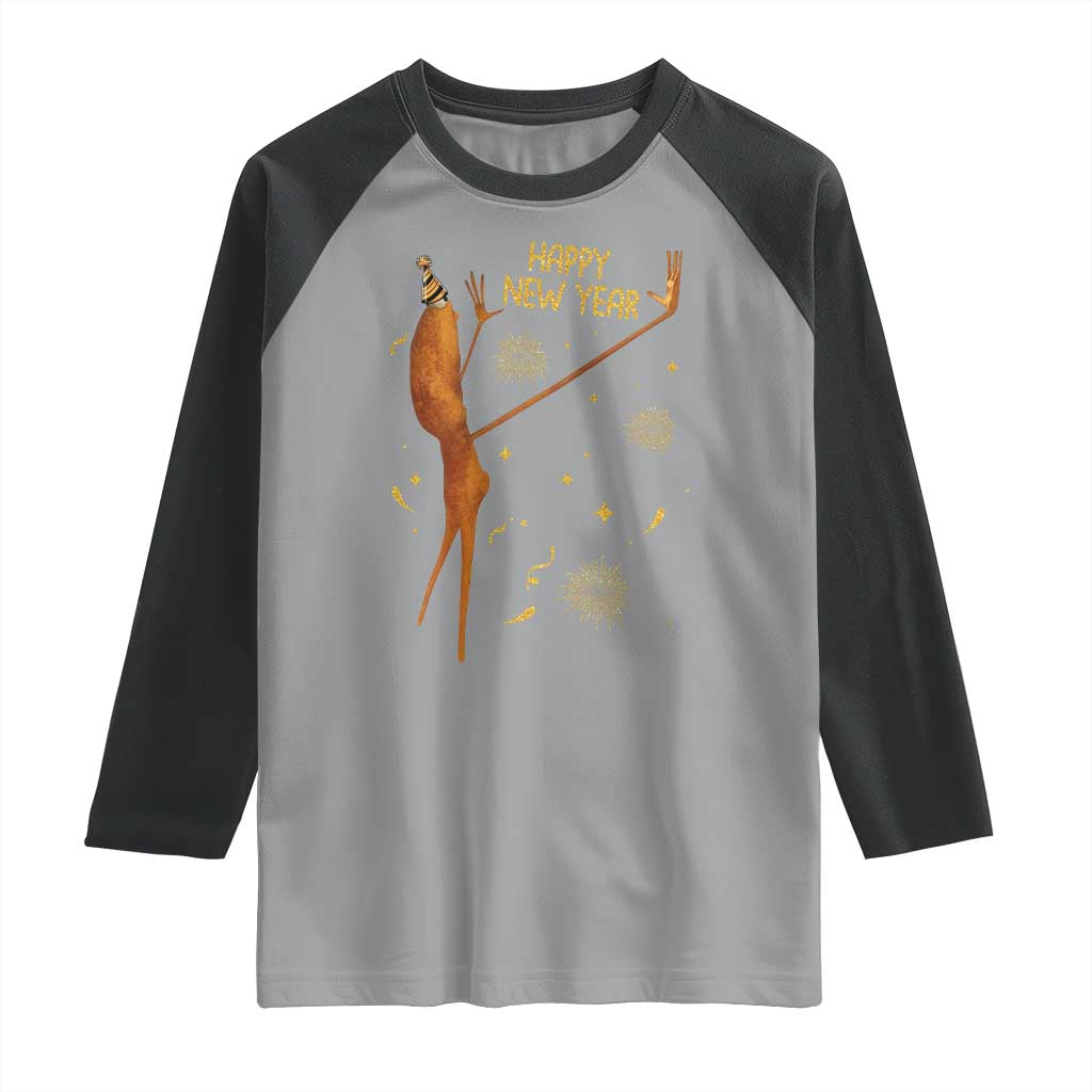 Funny Marcus The Worm New Year Raglan Shirt Happy New Year NYE Party Firework - Wonder Print Shop