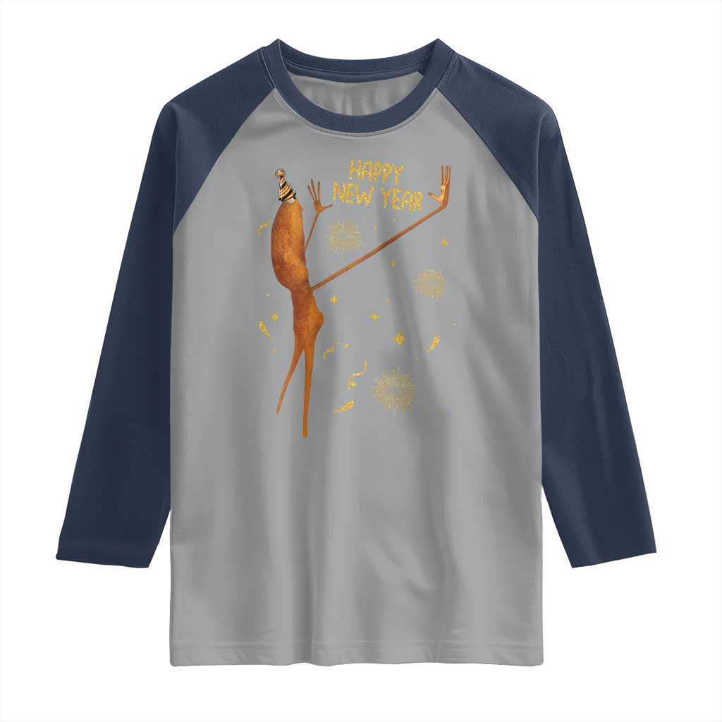 Funny Marcus The Worm New Year Raglan Shirt Happy New Year NYE Party Firework - Wonder Print Shop