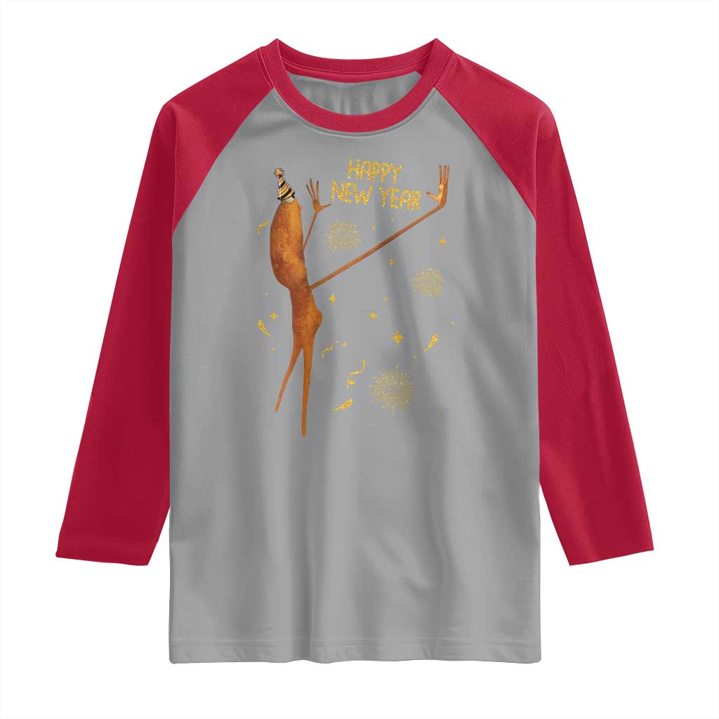 Funny Marcus The Worm New Year Raglan Shirt Happy New Year NYE Party Firework - Wonder Print Shop