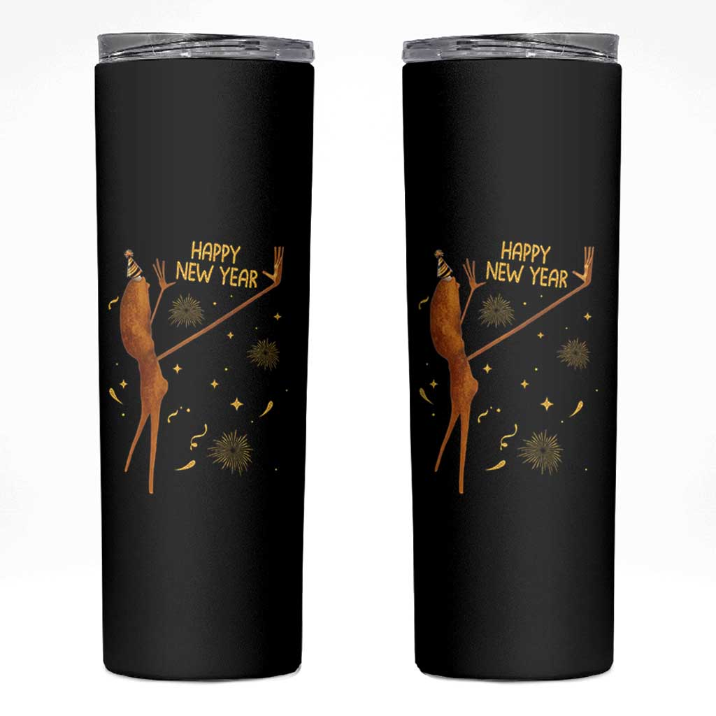 Funny Marcus The Worm New Year Skinny Tumbler Happy New Year NYE Party Firework - Wonder Print Shop