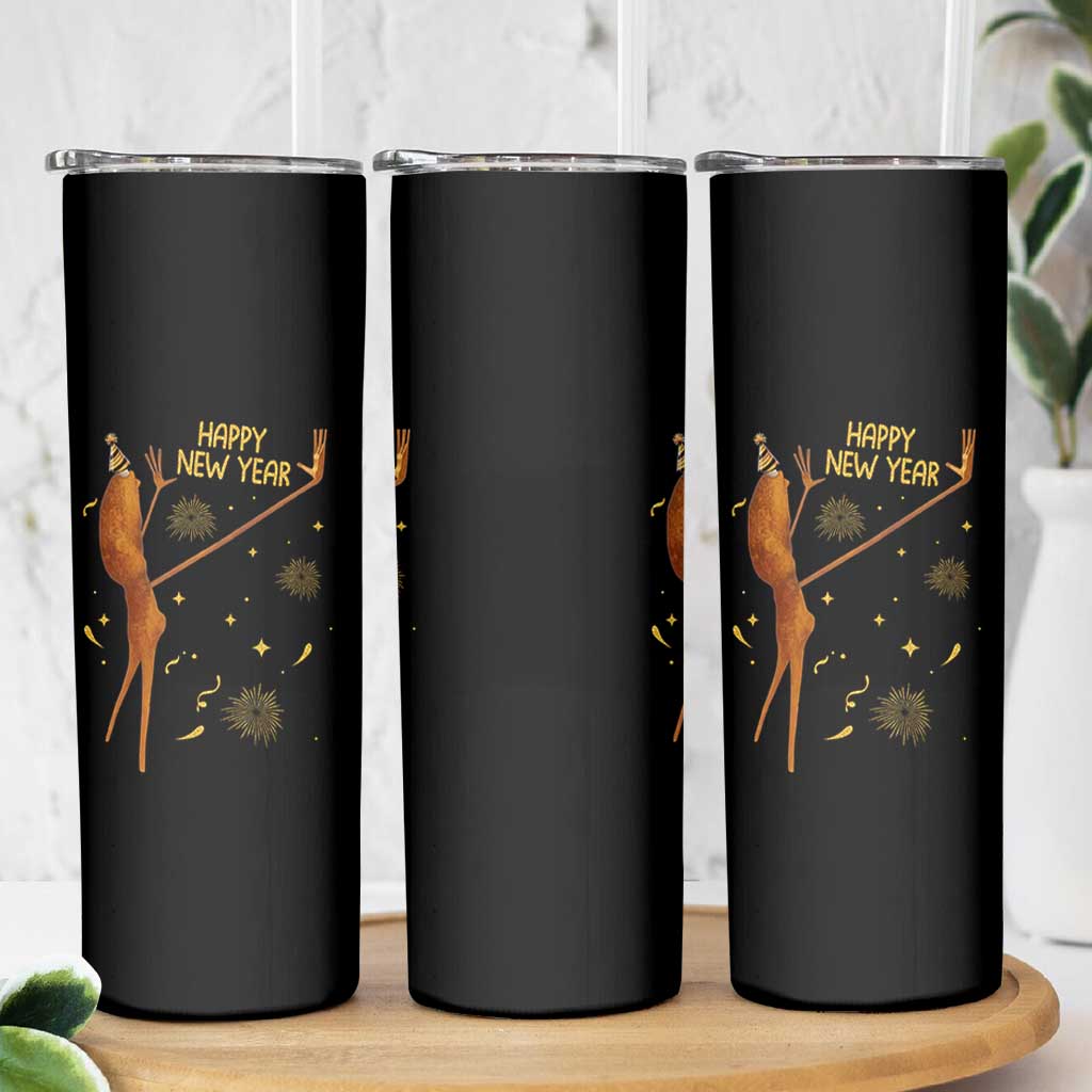 Funny Marcus The Worm New Year Skinny Tumbler Happy New Year NYE Party Firework - Wonder Print Shop