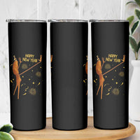 Funny Marcus The Worm New Year Skinny Tumbler Happy New Year NYE Party Firework - Wonder Print Shop