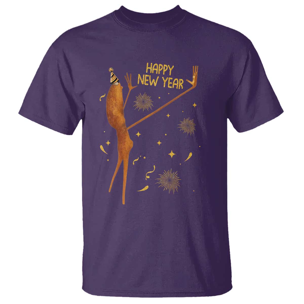 Funny Marcus The Worm New Year T Shirt Happy New Year NYE Party Firework - Wonder Print Shop