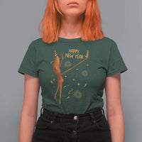 Funny Marcus The Worm New Year T Shirt For Women Happy New Year NYE Party Firework - Wonder Print Shop