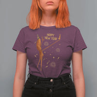 Funny Marcus The Worm New Year T Shirt For Women Happy New Year NYE Party Firework - Wonder Print Shop