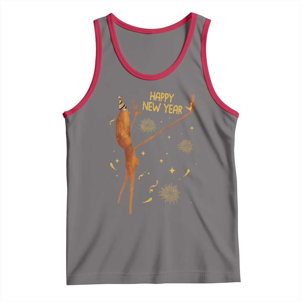 Funny Marcus The Worm New Year Tank Top Happy New Year NYE Party Firework - Wonder Print Shop