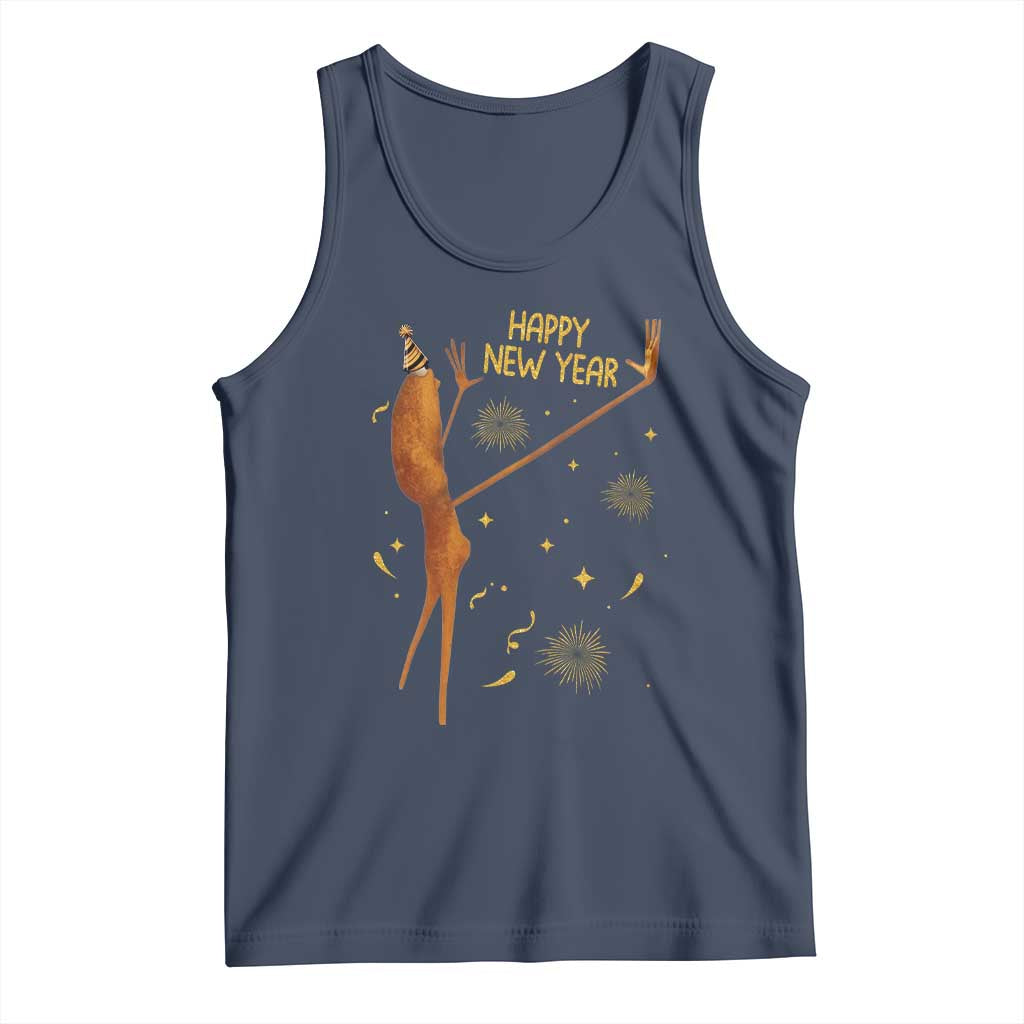 Funny Marcus The Worm New Year Tank Top Happy New Year NYE Party Firework - Wonder Print Shop