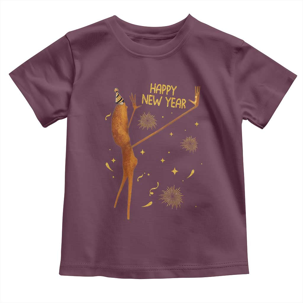 Funny Marcus The Worm New Year Toddler T Shirt Happy New Year NYE Party Firework - Wonder Print Shop