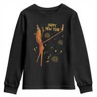 Funny Marcus The Worm New Year Youth Sweatshirt Happy New Year NYE Party Firework - Wonder Print Shop