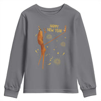 Funny Marcus The Worm New Year Youth Sweatshirt Happy New Year NYE Party Firework - Wonder Print Shop