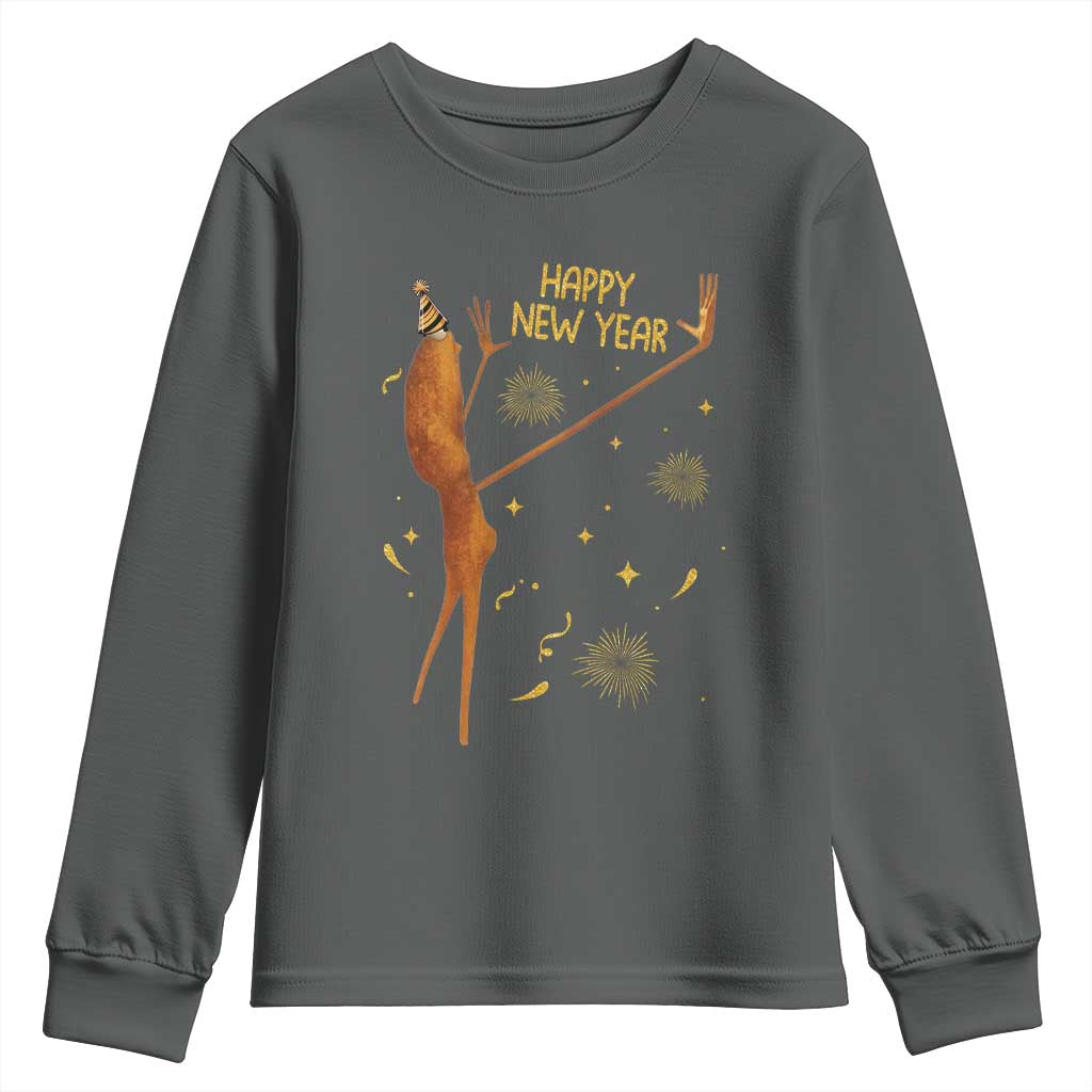 Funny Marcus The Worm New Year Youth Sweatshirt Happy New Year NYE Party Firework - Wonder Print Shop