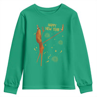 Funny Marcus The Worm New Year Youth Sweatshirt Happy New Year NYE Party Firework - Wonder Print Shop