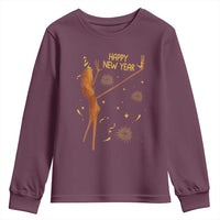 Funny Marcus The Worm New Year Youth Sweatshirt Happy New Year NYE Party Firework - Wonder Print Shop