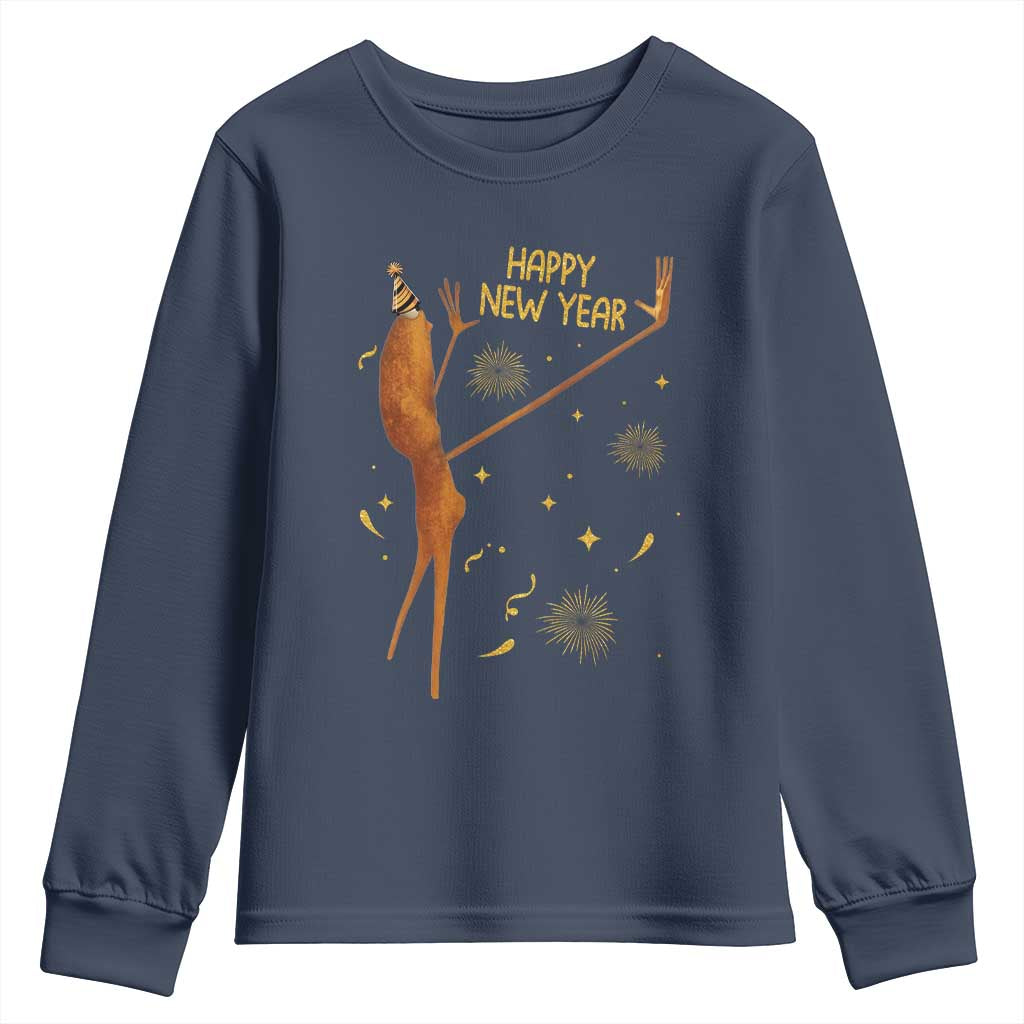 Funny Marcus The Worm New Year Youth Sweatshirt Happy New Year NYE Party Firework - Wonder Print Shop