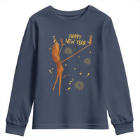 Funny Marcus The Worm New Year Youth Sweatshirt Happy New Year NYE Party Firework - Wonder Print Shop