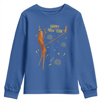 Funny Marcus The Worm New Year Youth Sweatshirt Happy New Year NYE Party Firework - Wonder Print Shop