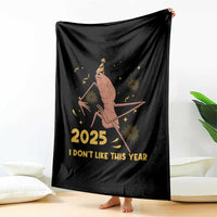 Funny Marcus The Worm New Year Throw Blanket 2025 I Dont Like This Year Fireworks NYE Party - Wonder Print Shop