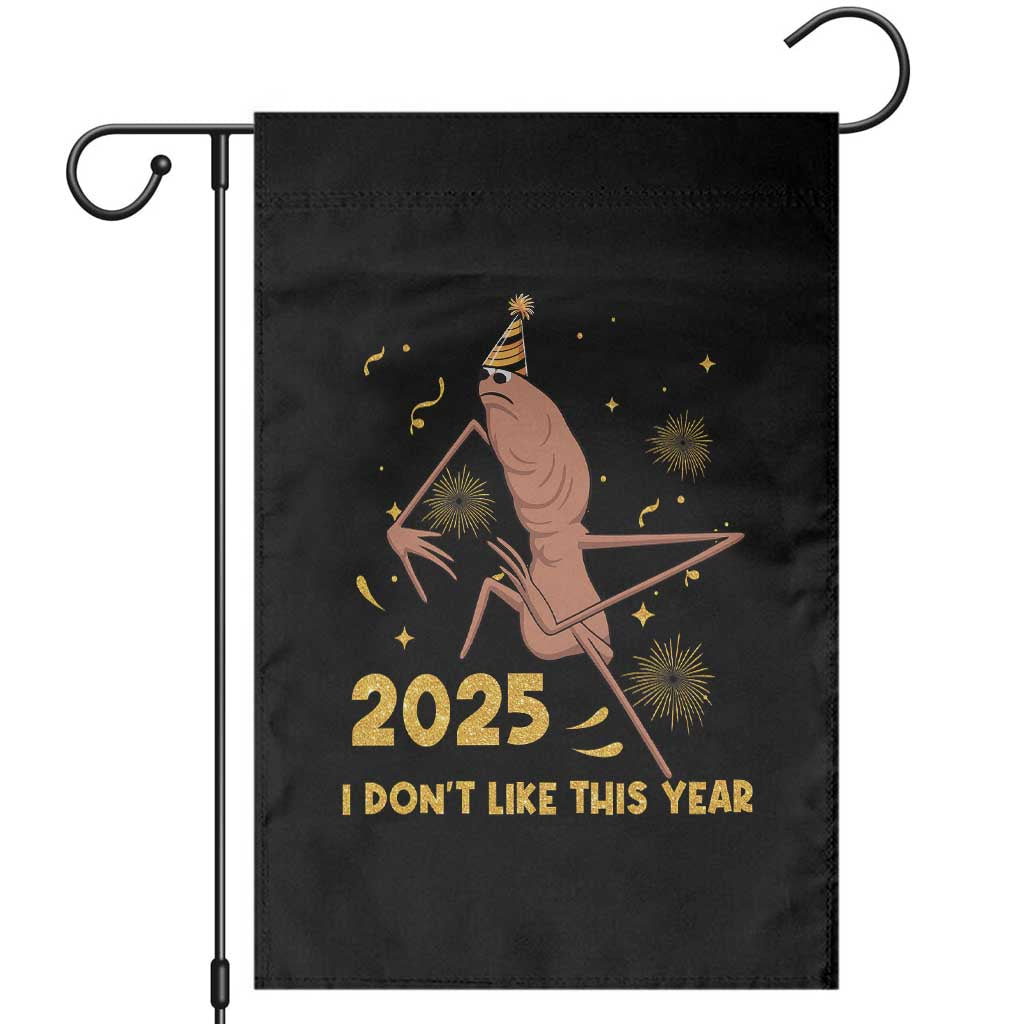 Funny Marcus The Worm New Year Garden Flag 2025 I Dont Like This Year Fireworks NYE Party - Wonder Print Shop