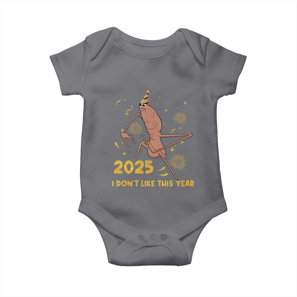 Funny Marcus The Worm New Year Baby Onesie 2025 I Dont Like This Year Fireworks NYE Party - Wonder Print Shop