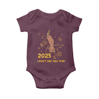 Funny Marcus The Worm New Year Baby Onesie 2025 I Dont Like This Year Fireworks NYE Party - Wonder Print Shop