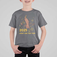Funny Marcus The Worm New Year T Shirt For Kid 2025 I Dont Like This Year Fireworks NYE Party - Wonder Print Shop