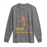 Funny Marcus The Worm New Year Long Sleeve Shirt 2025 I Dont Like This Year Fireworks NYE Party - Wonder Print Shop