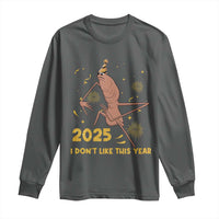 Funny Marcus The Worm New Year Long Sleeve Shirt 2025 I Dont Like This Year Fireworks NYE Party - Wonder Print Shop
