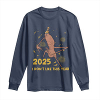 Funny Marcus The Worm New Year Long Sleeve Shirt 2025 I Dont Like This Year Fireworks NYE Party - Wonder Print Shop