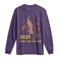 Funny Marcus The Worm New Year Long Sleeve Shirt 2025 I Dont Like This Year Fireworks NYE Party - Wonder Print Shop