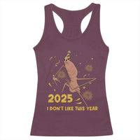 Funny Marcus The Worm New Year Racerback Tank Top 2025 I Dont Like This Year Fireworks NYE Party - Wonder Print Shop